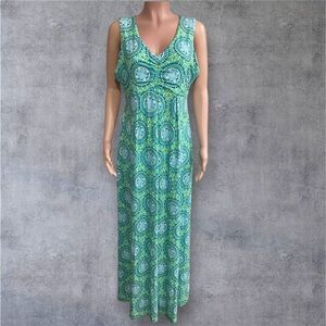 Talbots NWOT Maxi Dress Floral Medallion Print Sleeveless Size Large